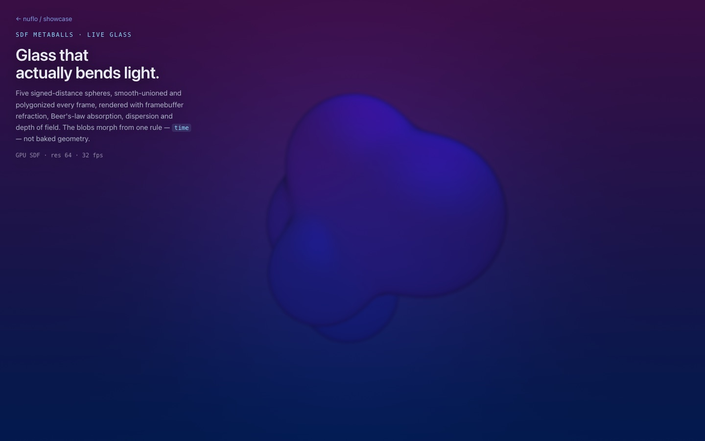 Glass Metaballs — live nuflo scene
